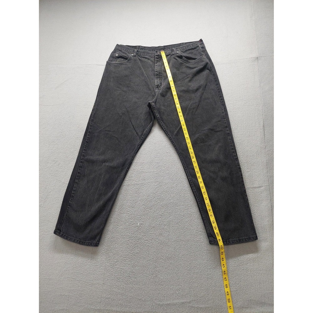 Wrangler Men Denim Jeans 42X30 Black Zip Button 5 Pockets High Rise Logo Outdoor - Picture 7 of 16